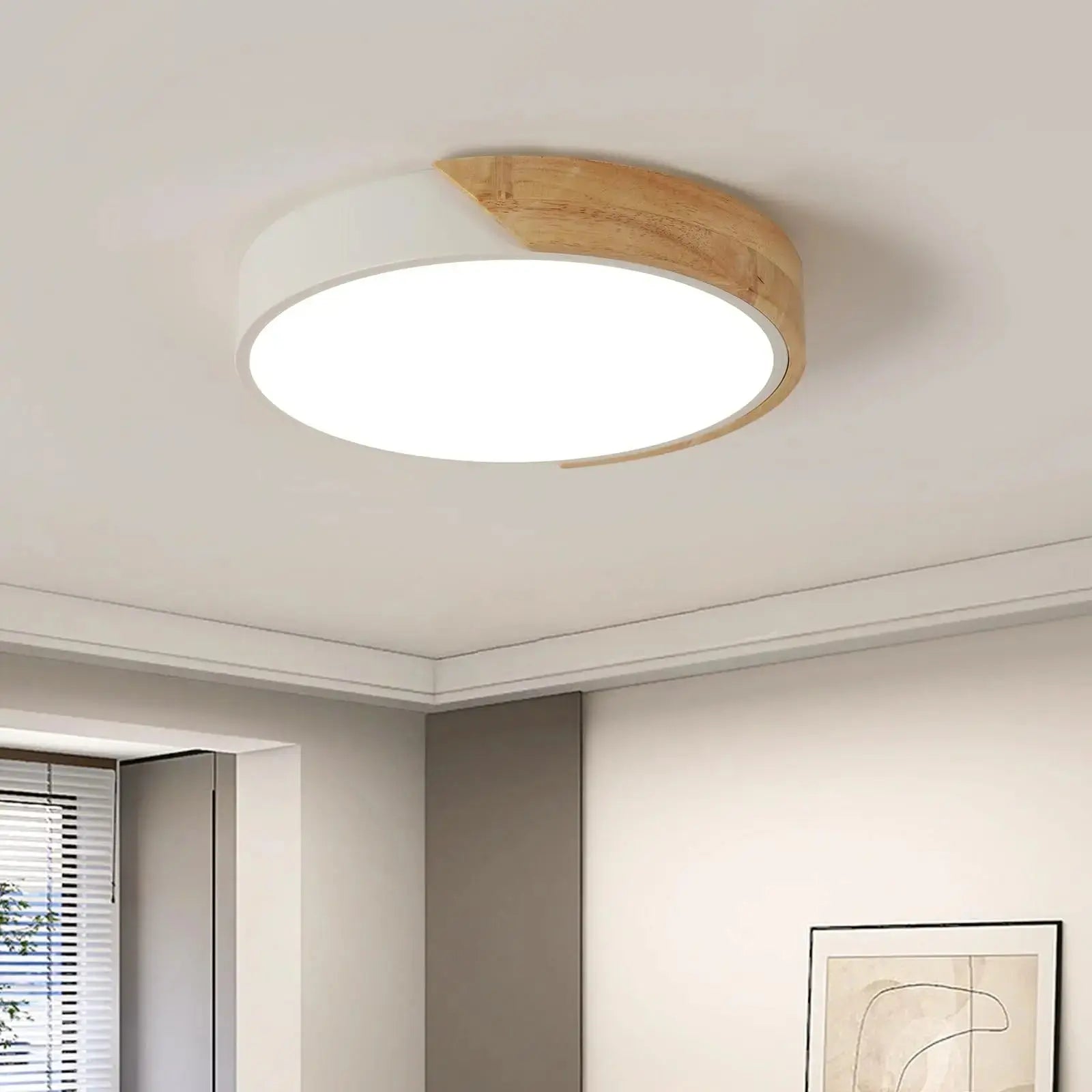 Aren – Modern LED Ceiling Lamp with Wooden Edge for Warm, Stylish Lighting Kozyled