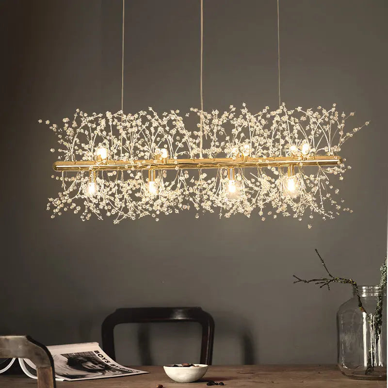 Modern Crystal Dandelion LED Pendant Lamp Oskar SPINGAR.COM