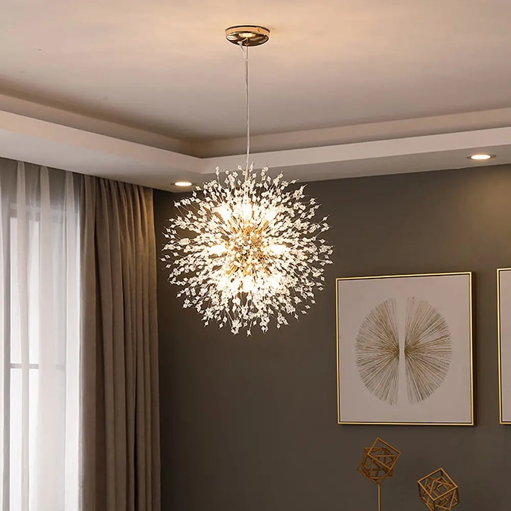 Modern Crystal Dandelion LED Pendant Lamp Oskar SPINGAR.COM