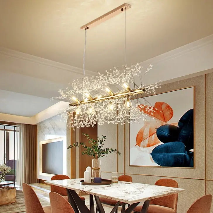 Modern Crystal Dandelion LED Pendant Lamp Oskar SPINGAR.COM