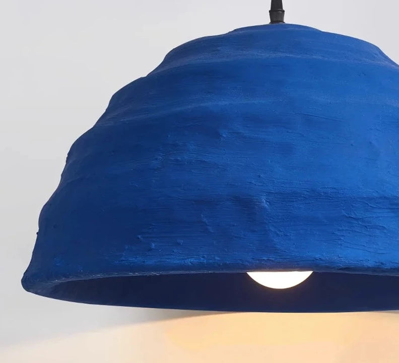 Blue Handmade Japanese Wabi Sabi LED Pendant lamp Asuna SPINGAR.COM