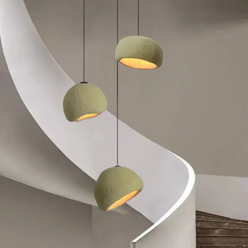 Handmade Japanese Retro Staircase Wabi Sabi LED Pendant Lamp Masako SPINGAR.COM