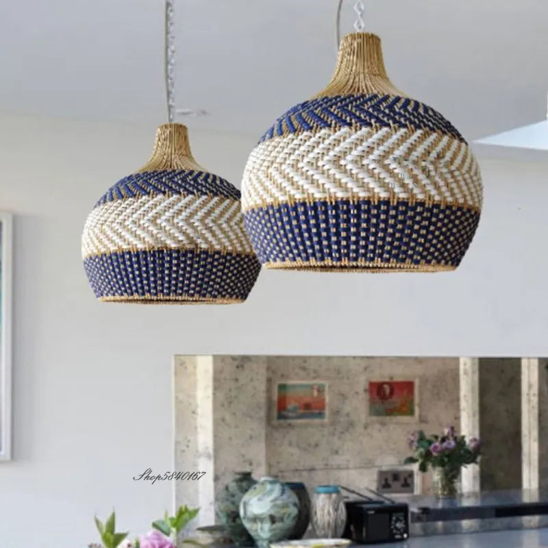 Handmade Color Matching Rattan Pendant Lamp Lars SPINGAR.COM