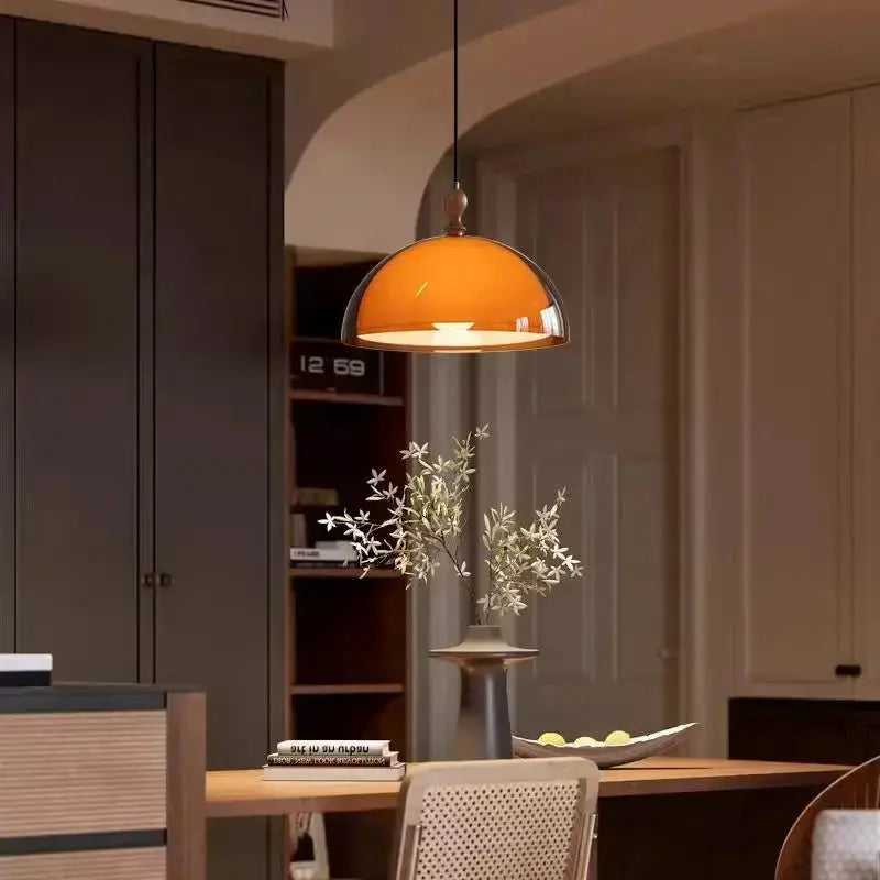 Marvella – Vintage Bauhaus Orange LED Pendant Lamp Lampasa.com