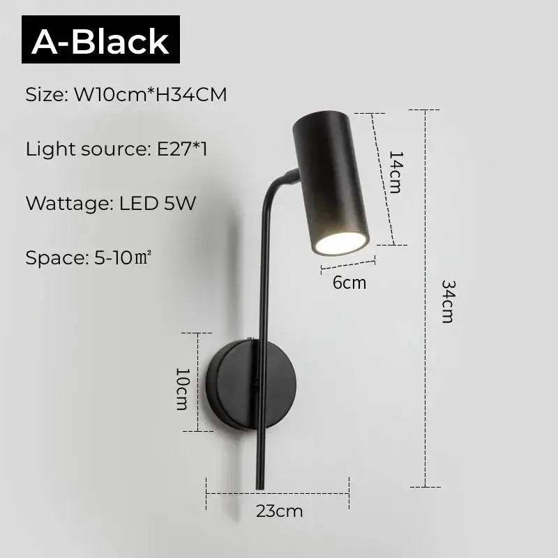 Selvien – Nordic Adjustable LED Bedside Reading Wall Lamp Lampasa.com