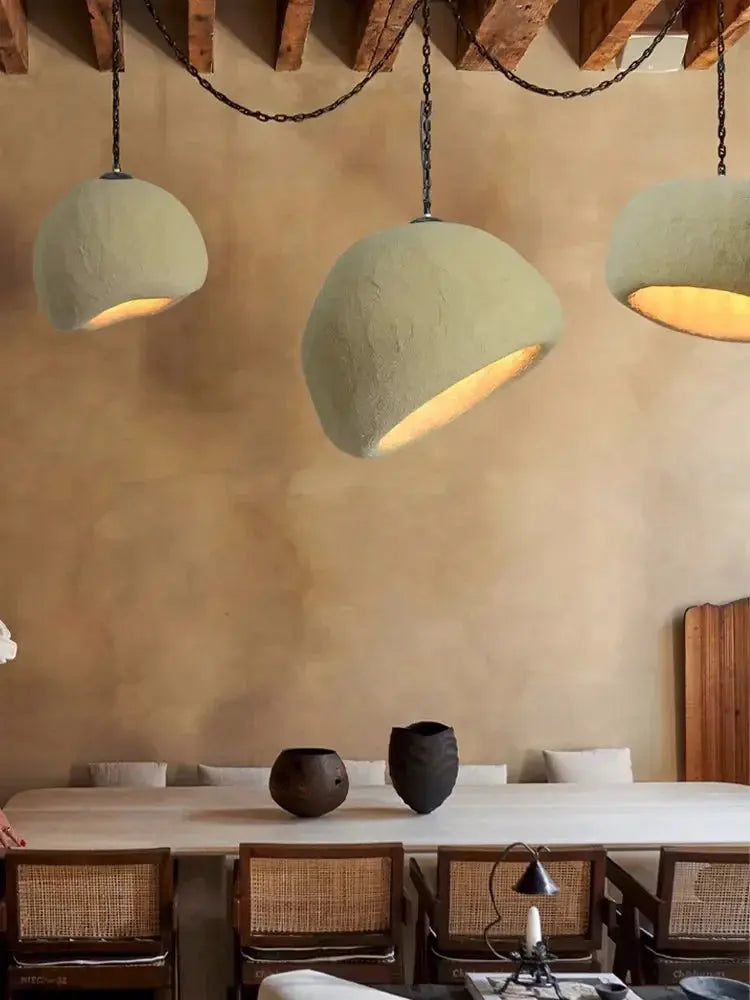 Handmade Japanese Retro Staircase Wabi Sabi LED Pendant Lamp Masako SPINGAR.COM