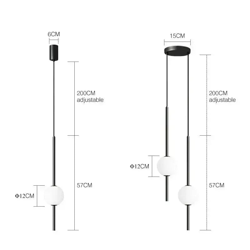 Vornel – Unique Minimalist Frosted Glass Bedside/ corner LED Pendant Lamp Lampasa.com