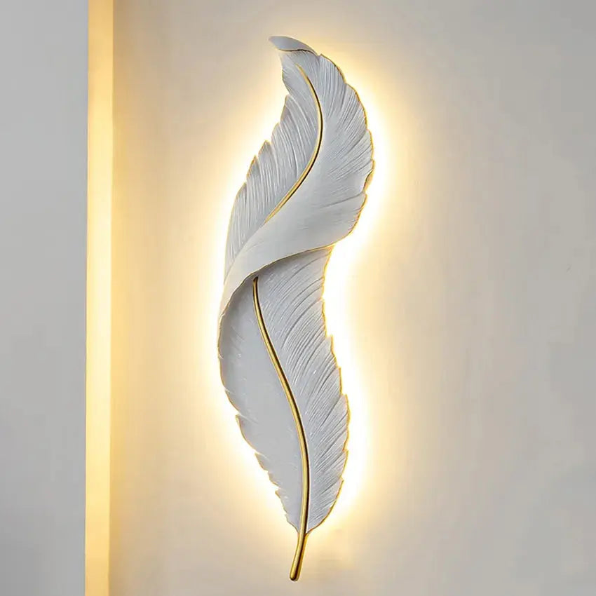 Dimmable Nordic Luxury Feather LED Wall Lamp Faddey SPINGAR.COM