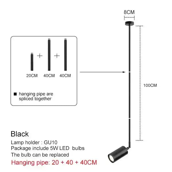 Lirian – Scandinavian adjustable Head LED Pendant Spotlight Lampasa.com