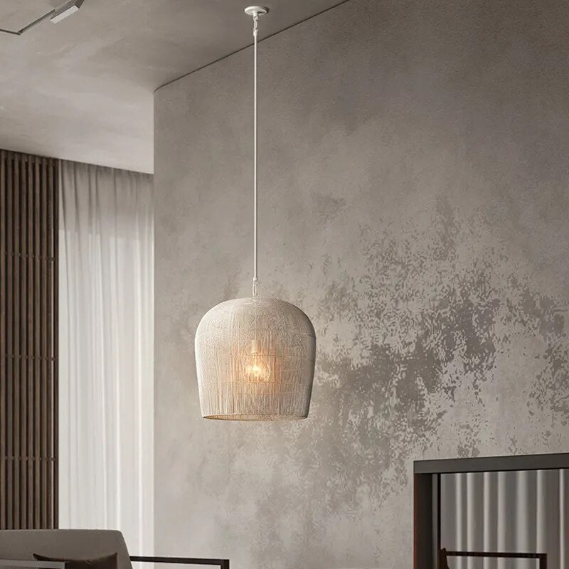 Japanese Handmade Wabi Sabi Rattan Pendant Lamp Mirai SPINGAR.COM