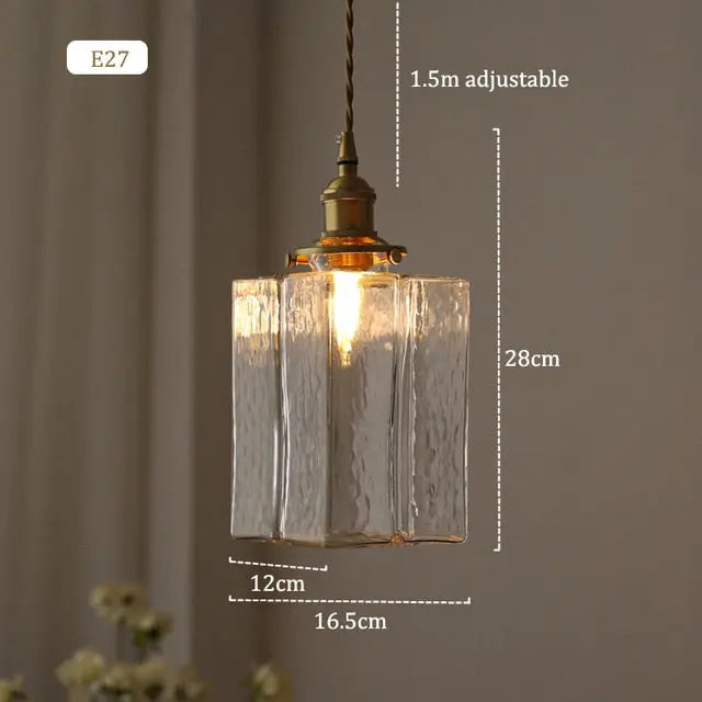 Retro Glass LED/Halogen Pendant Lamp Oline SPINGAR.COM