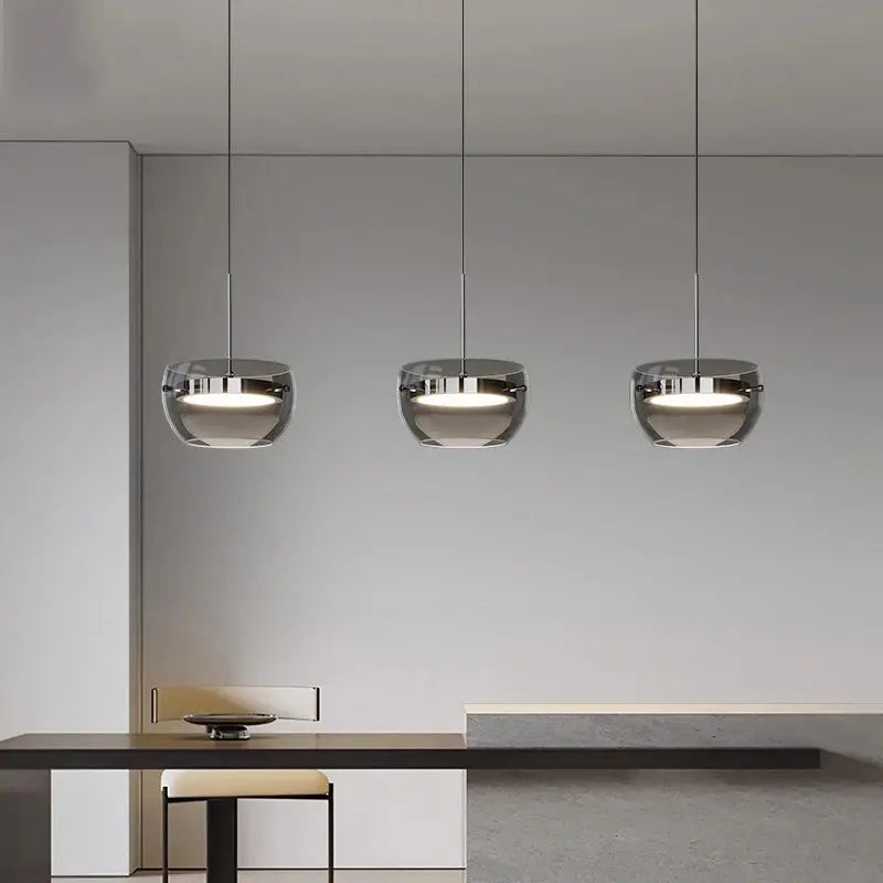 Haakon – Modern Smoked Glass LED Pendant Light for Dining Tables and Bars Kozyled.com