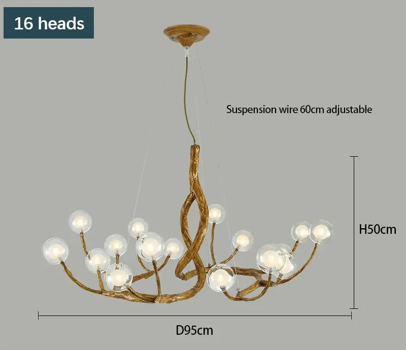Elof – Rustic LED Pendant Light with Tree Branch inspired Design Lampasa.com