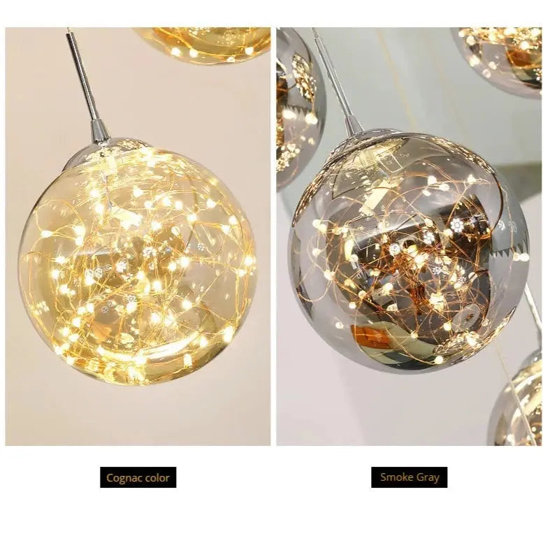 Modern Dimmable LED Spiral Staircase Chandelier Espen SPINGAR.COM