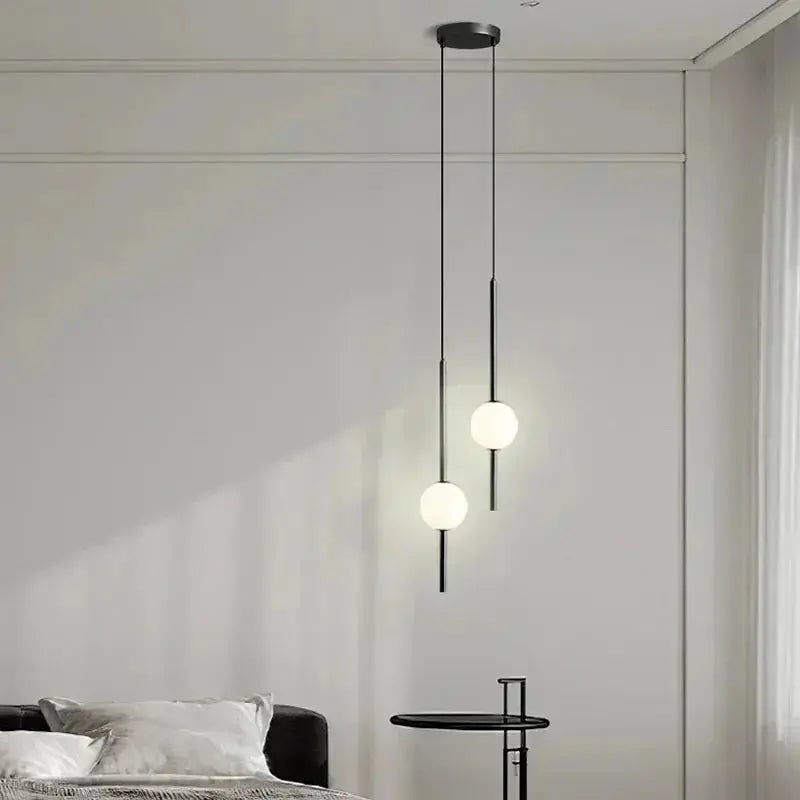 Vornel – Unique Minimalist Frosted Glass Bedside/ corner LED Pendant Lamp Lampasa.com