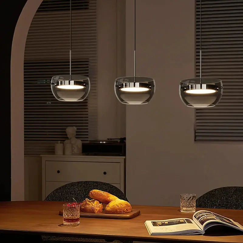 Haakon – Modern Smoked Glass LED Pendant Light for Dining Tables and Bars Kozyled.com