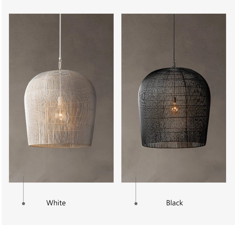 Japanese Handmade Wabi Sabi Rattan Pendant Lamp Mirai SPINGAR.COM