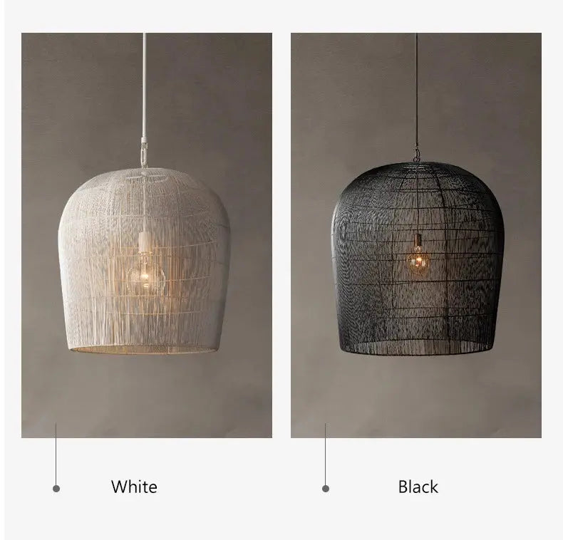 Japanese Handmade Wabi Sabi Rattan Pendant Lamp Mirai SPINGAR.COM