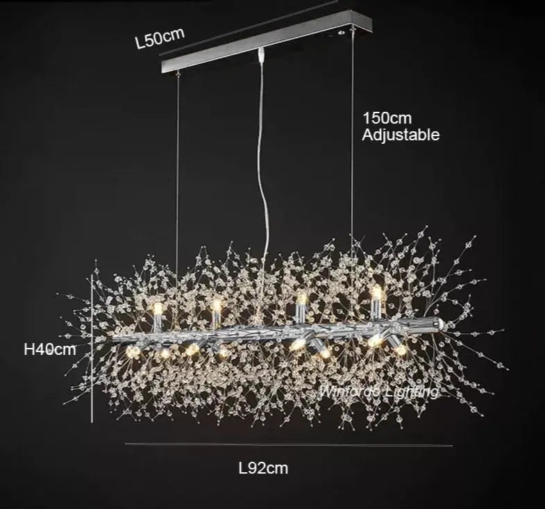 Modern Crystal Dandelion LED Pendant Lamp Oskar SPINGAR.COM