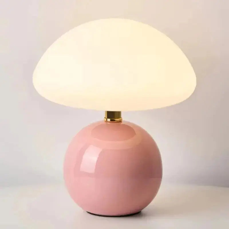 Tora – Small Ceramic LED Table Lamp in Modern Mushroom Design Lampasa.com