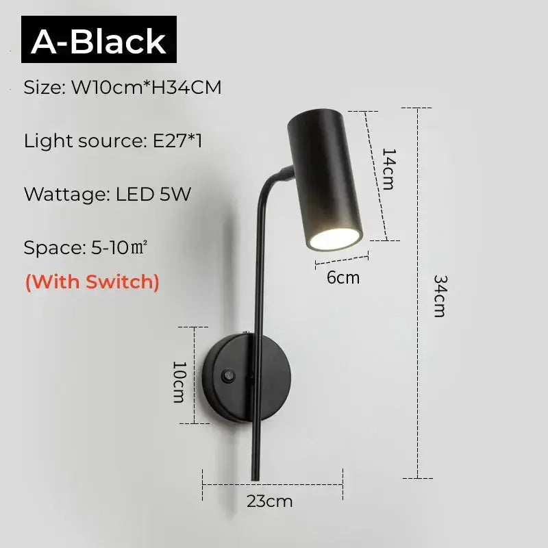 Selvien – Nordic Adjustable LED Bedside Reading Wall Lamp Lampasa.com