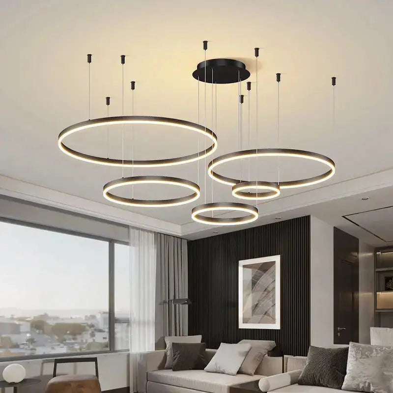 Nirvik – Modern Scandinavian Dimmable LED Ring Pendant Lamp Lampasa.com