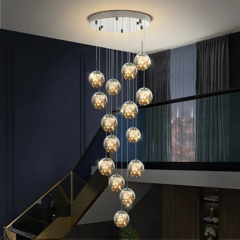 Modern Dimmable LED Spiral Staircase Chandelier Espen SPINGAR.COM