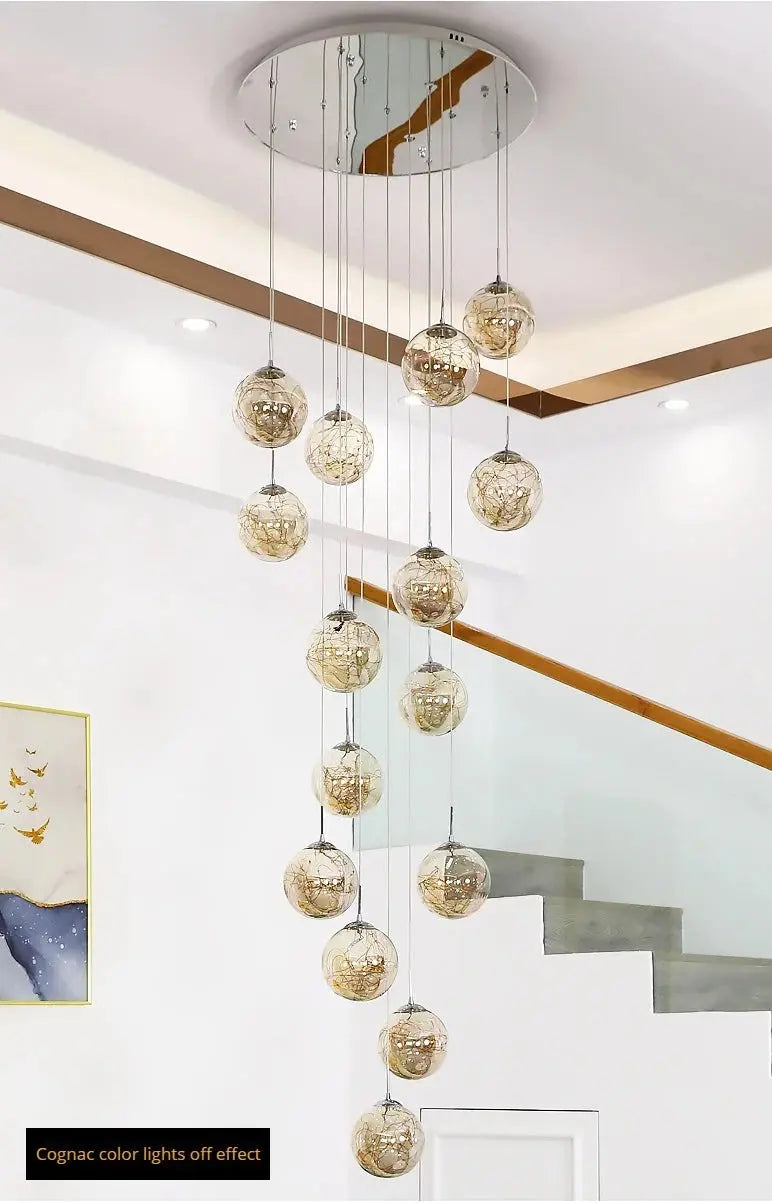 Modern Dimmable LED Spiral Staircase Chandelier Espen SPINGAR.COM