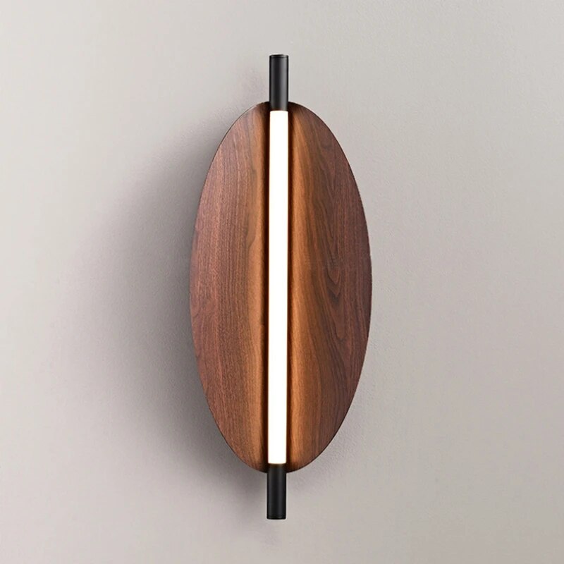 Imitation Wood Elliptical Classic LED Wall Lamp Jens SPINGAR.COM
