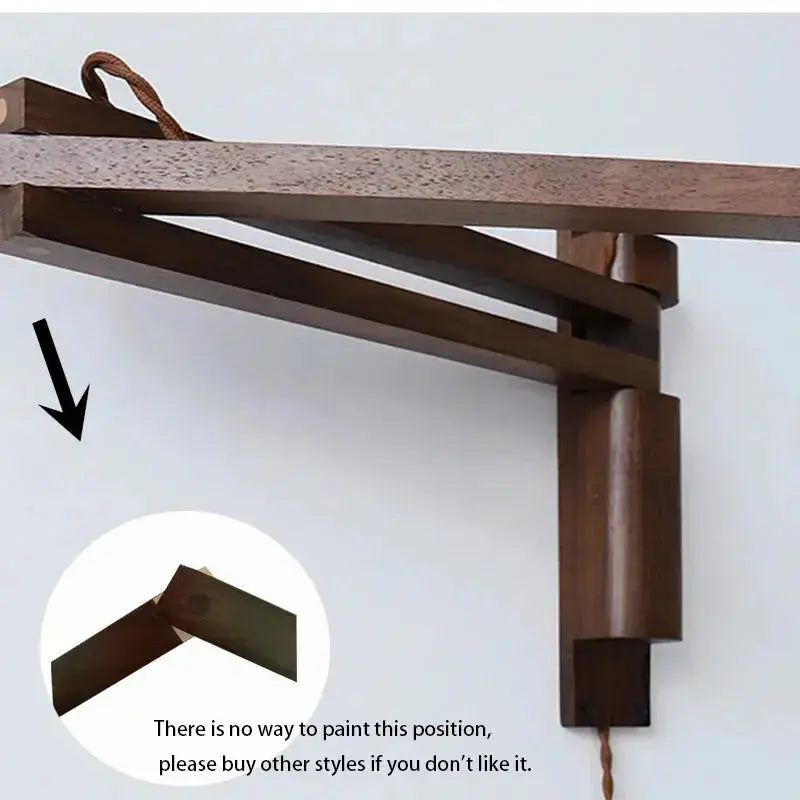 Roald – Japanese Retro LED Wall Lamp with Folding Design in Walnut Finish Lampasa.com