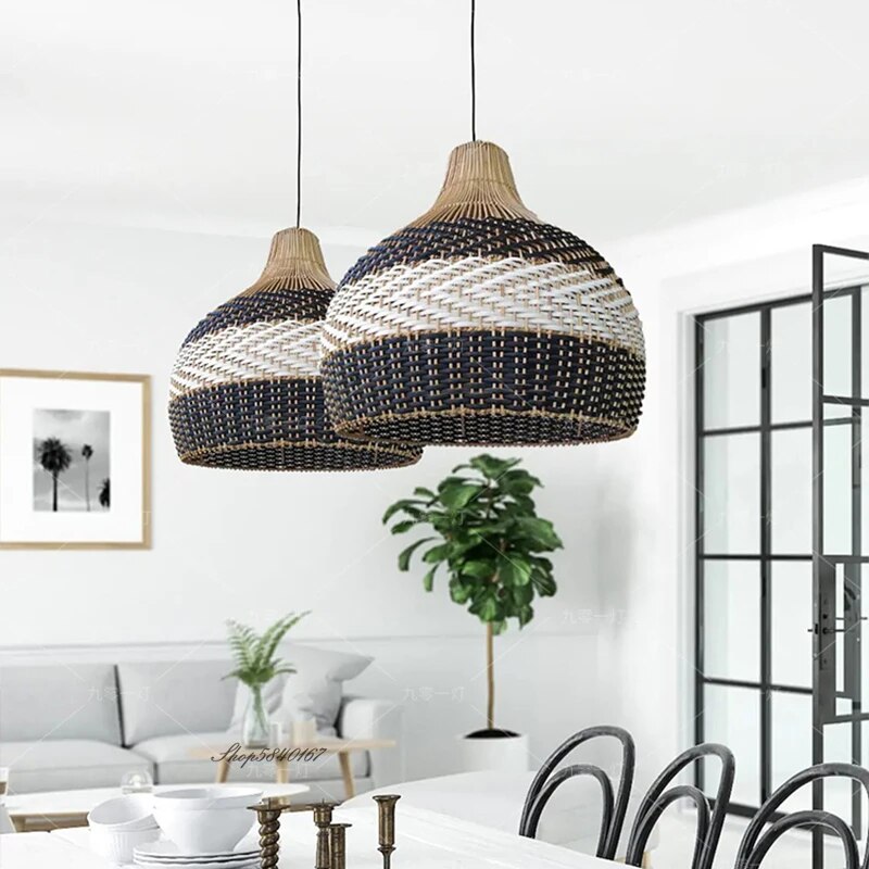 Handmade Color Matching Rattan Pendant Lamp Lars SPINGAR.COM
