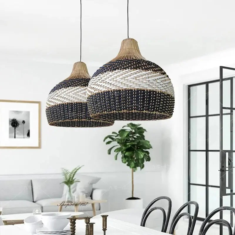 Handmade Color Matching Rattan Pendant Lamp Lars SPINGAR.COM