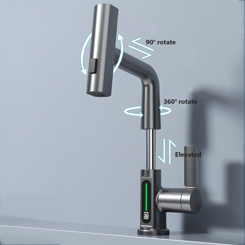 Unique Design Digital Display Waterfall Basin faucet Vidar SPINGAR.COM