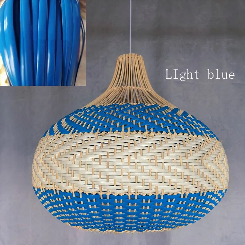 Handmade Color Matching Rattan Pendant Lamp Lars SPINGAR.COM