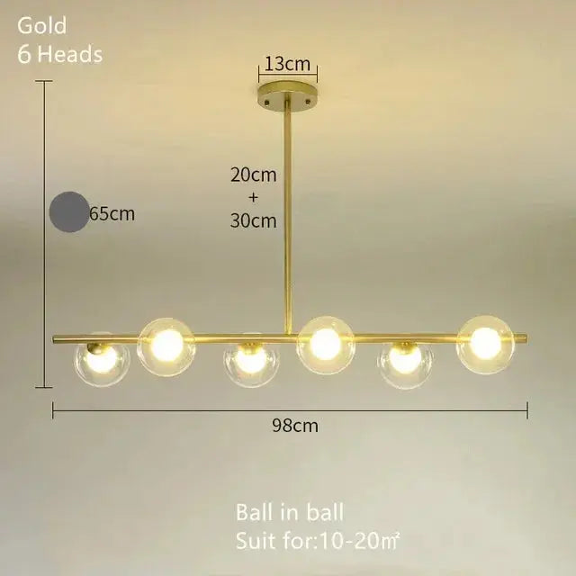 Edvin – Modern Glass Ball LED Pendant Light for Dining Tables and Bars Kozyled.com