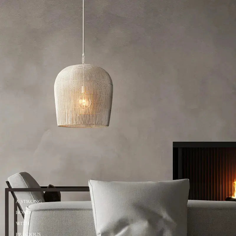 Japanese Handmade Wabi Sabi Rattan Pendant Lamp Mirai SPINGAR.COM