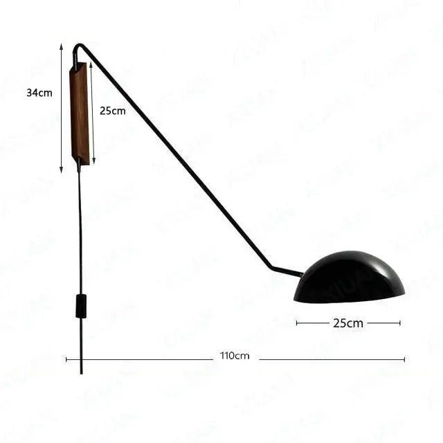 Postmodern Long Arm Study, Hotel, Reading LED Wall Lamp Rayne SPINGAR.COM