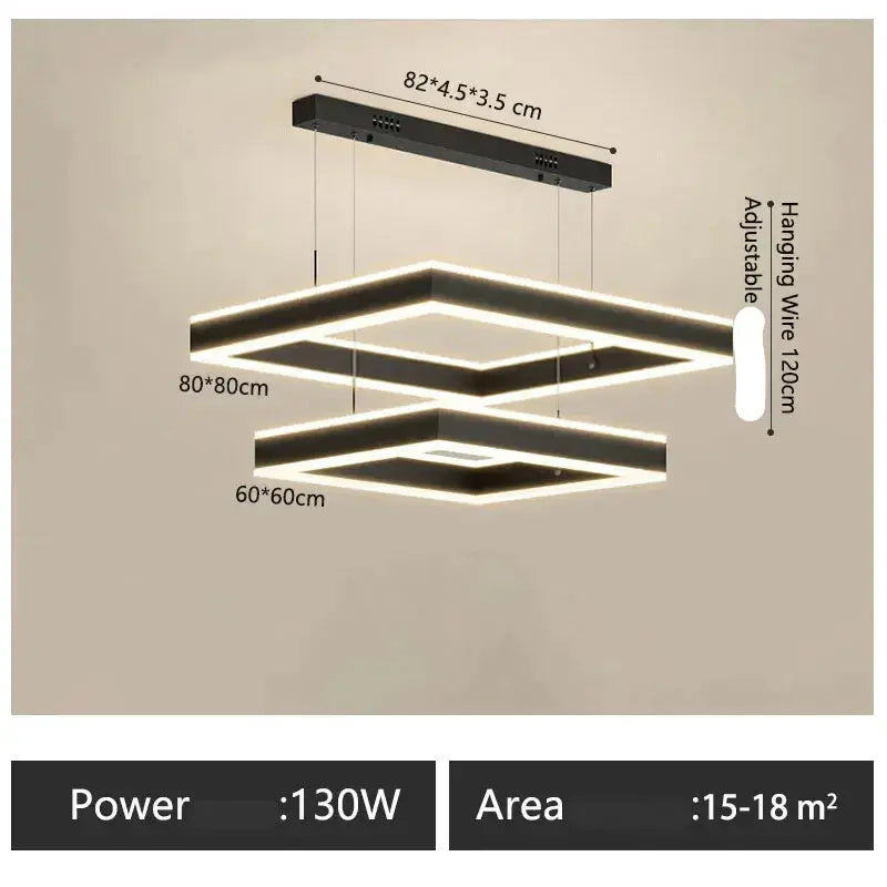 Zerel – Scandinavian Elegant Modern Square Dimmable LED Pendant Lamp Lampasa.com