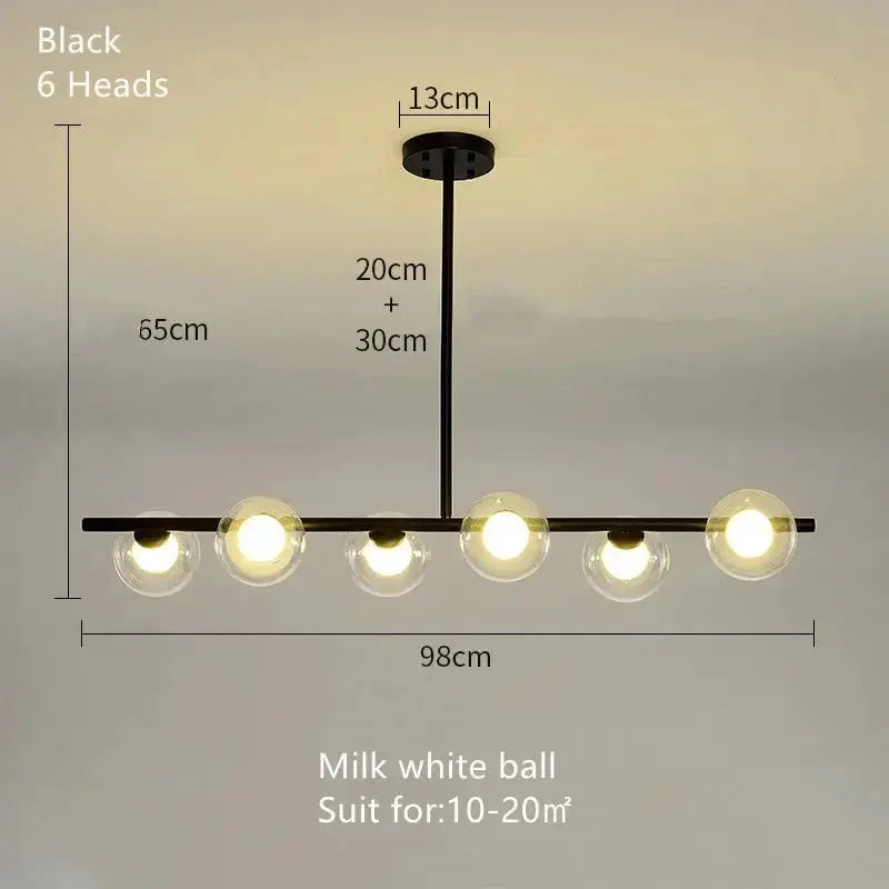 Edvin – Modern Glass Ball LED Pendant Light for Dining Tables and Bars Kozyled.com