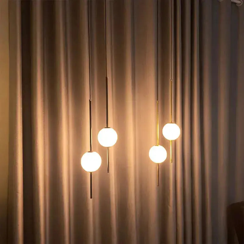 Vornel – Unique Minimalist Frosted Glass Bedside/ corner LED Pendant Lamp Lampasa.com