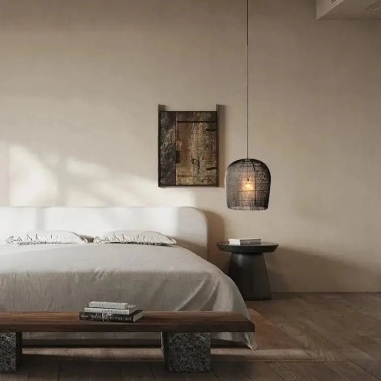 Japanese Handmade Wabi Sabi Rattan Pendant Lamp Mirai SPINGAR.COM