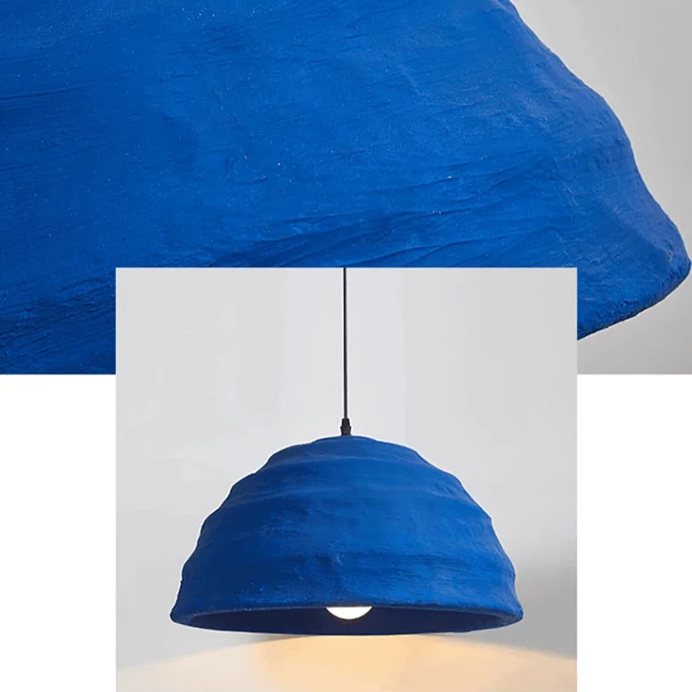 Blue Handmade Japanese Wabi Sabi LED Pendant lamp Asuna SPINGAR.COM