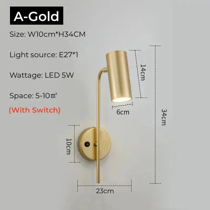 Selvien – Nordic Adjustable LED Bedside Reading Wall Lamp Lampasa.com