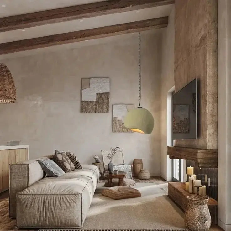 Handmade Japanese Retro Staircase Wabi Sabi LED Pendant Lamp Masako SPINGAR.COM