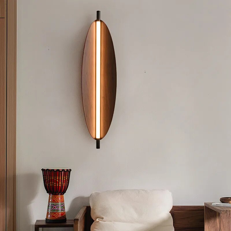 Imitation Wood Elliptical Classic LED Wall Lamp Jens