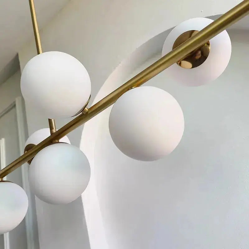 Malin – Scandinavian Frosted Glass Dining Table dimmable LED Pendant Lamp Lampasa.com