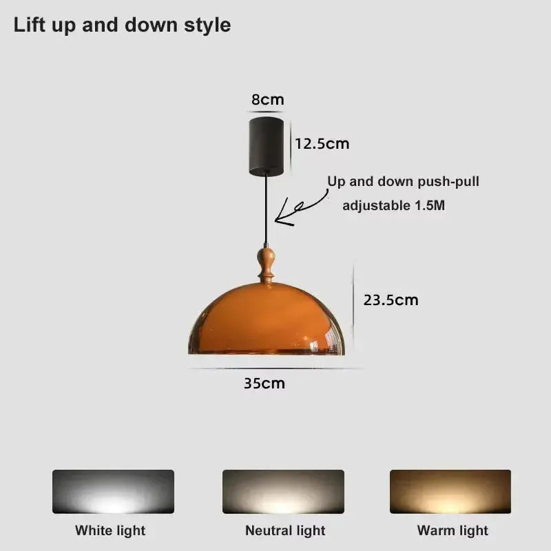 Marvella – Vintage Bauhaus Orange LED Pendant Lamp Lampasa.com