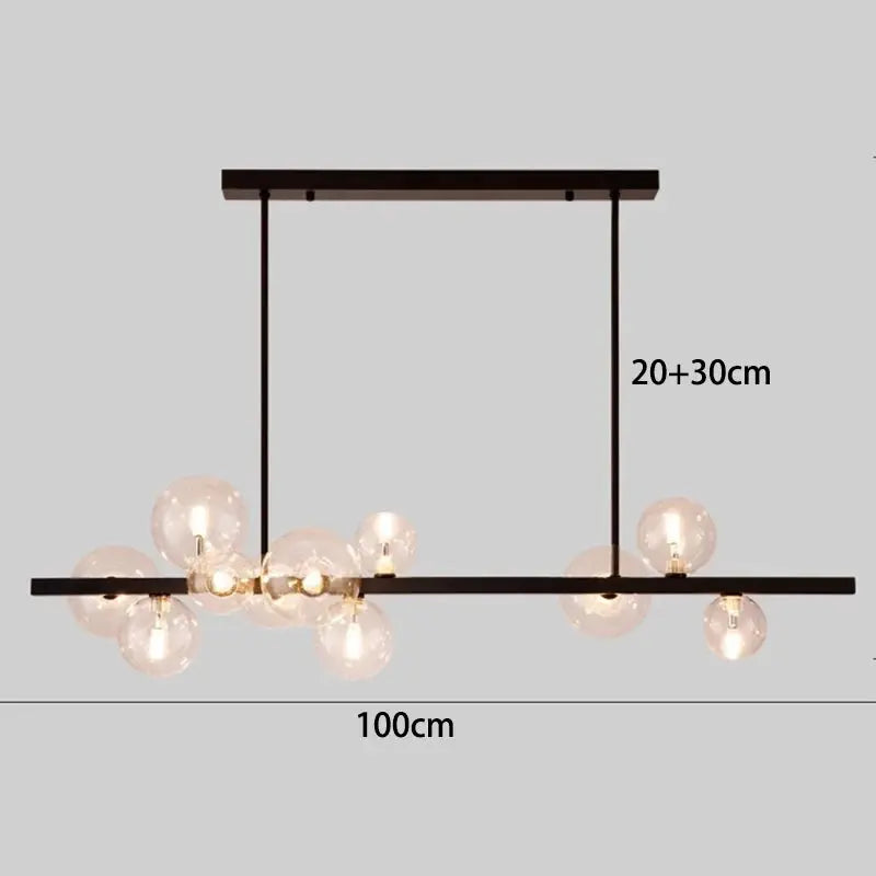 Alvin – Modern LED Pendant Light with Metal and Glass Design for Dining Tables and Bars Kozyled.com