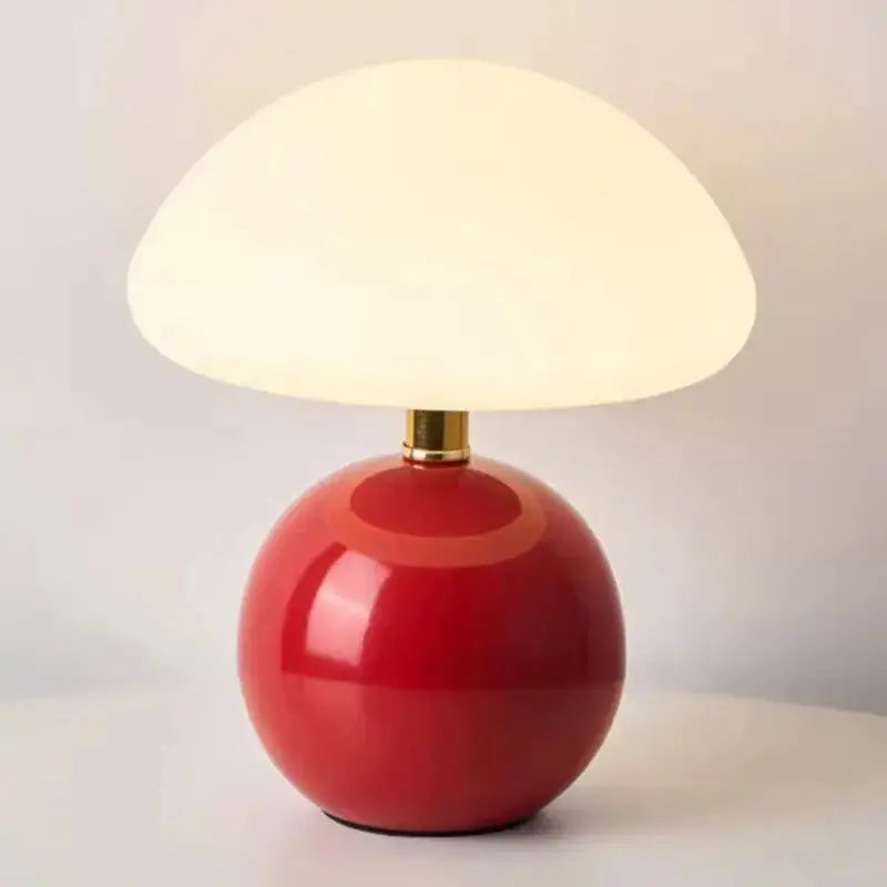 Tora – Small Ceramic LED Table Lamp in Modern Mushroom Design Lampasa.com