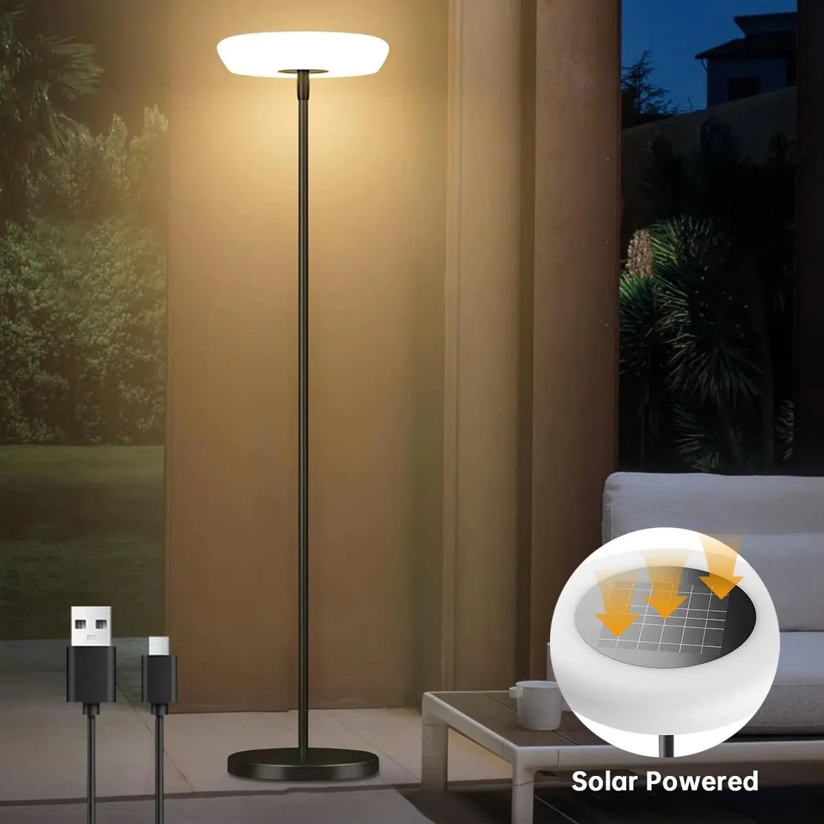 Eydis – Outdoor Solar-Powered and Rechargeable IP54 LED Floor Lamp for Sustainable Lighting Kozyled